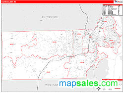 Kent County, RI Zip Code Wall Map