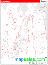 Newport County, RI Zip Code Wall Map