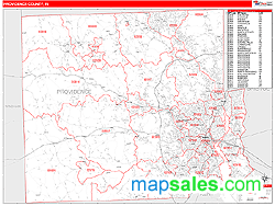 Providence County, RI Wall Map