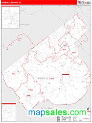 Abbeville County, SC Zip Code Wall Map