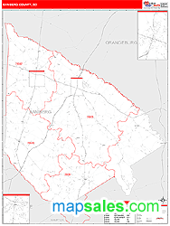 Bamberg County, SC Zip Code Wall Map