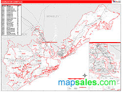 Charleston County, SC Wall Map