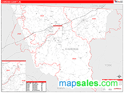 Cherokee County, SC Zip Code Wall Map