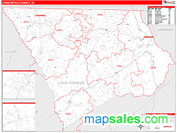 Chesterfield County, SC Zip Code Wall Map