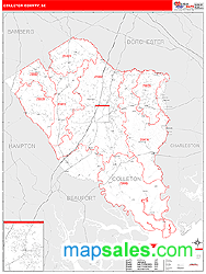 Colleton County, SC Wall Map