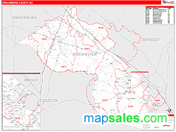 Dorchester County, SC Zip Code Wall Map