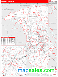 Greenville County, SC Zip Code Wall Map