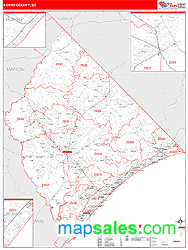 Horry County, SC Zip Code Wall Map