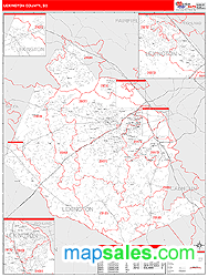 Lexington County, SC Zip Code Wall Map