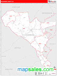 McCormick County, SC Zip Code Wall Map