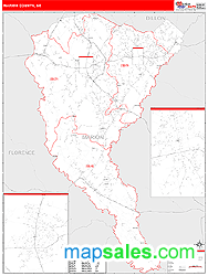 Marion County, SC Zip Code Wall Map