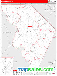 Marlboro County, SC Wall Map