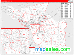 Richland County, SC Zip Code Wall Map