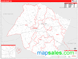 Saluda County, SC Zip Code Wall Map