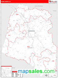 Union County, SC Zip Code Wall Map