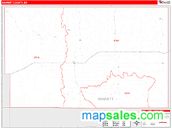 Bennett County, SD Zip Code Wall Map