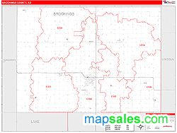 Brookings County, SD Wall Map