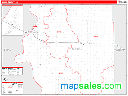 Brule County, SD Zip Code Wall Map