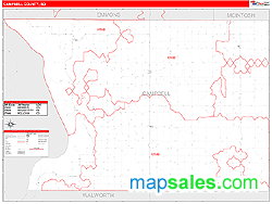 Campbell County, SD Wall Map