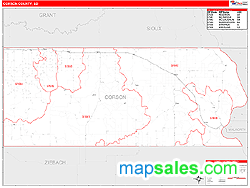 Corson County, SD Zip Code Wall Map