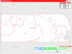 Corson County, SD Wall Map