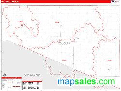 Douglas County, SD Zip Code Wall Map