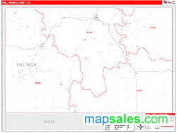 Fall River County, SD Zip Code Wall Map