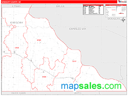 Gregory County, SD Wall Map