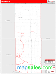 Hyde County, SD Zip Code Wall Map