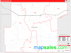 Jackson County, SD Zip Code Wall Map
