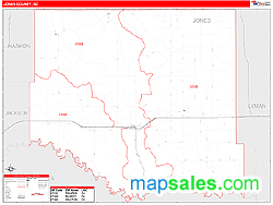 Jones County, SD Zip Code Wall Map