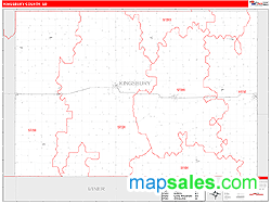 Kingsbury County, SD Zip Code Wall Map