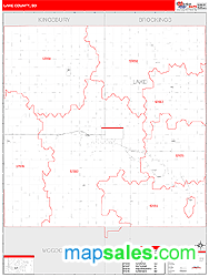 Lake County, SD Zip Code Wall Map