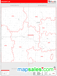 Lake County, SD Wall Map