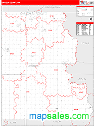 Lincoln County, SD Zip Code Wall Map