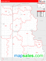 Lincoln County, SD Wall Map