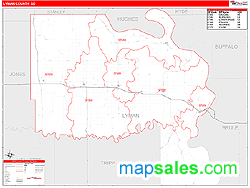 Lyman County, SD Zip Code Wall Map