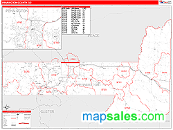 Pennington County, SD Wall Map