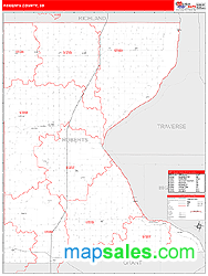 Roberts County, SD Zip Code Wall Map