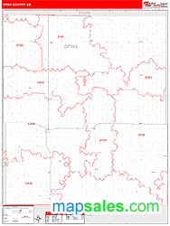 Spink County, SD Zip Code Wall Map