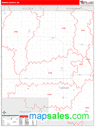Turner County, SD Zip Code Wall Map