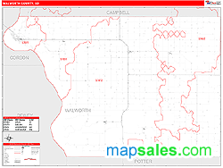 Walworth County, SD Zip Code Wall Map