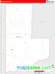 Ziebach County, SD Zip Code Wall Map