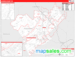 Anderson County, TN Wall Map