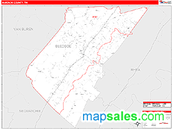 Bledsoe County, TN Zip Code Wall Map