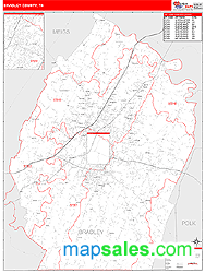 Bradley County, TN Wall Map