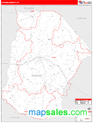 Cannon County, TN Zip Code Wall Map