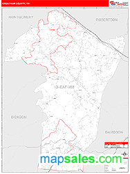 Cheatham County, TN Zip Code Wall Map