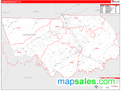 Claiborne County, TN Zip Code Wall Map