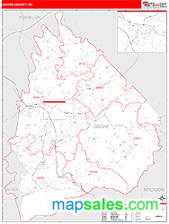 Cocke County, TN Zip Code Wall Map